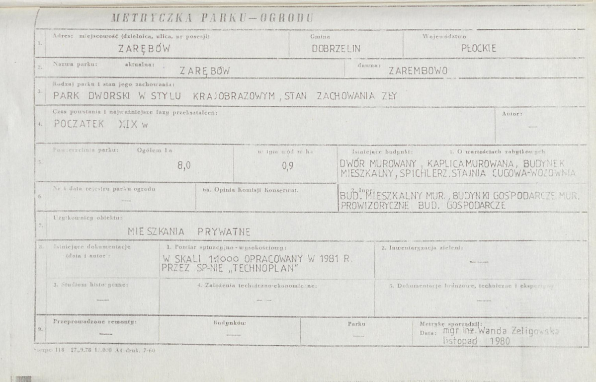 EP - Ewidencja parkowa, skan nr 7