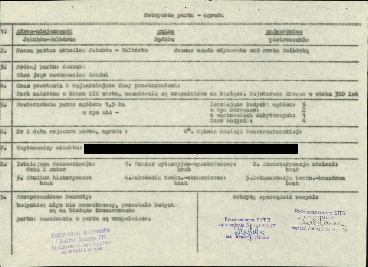EP - Ewidencja parkowa, skan nr 5