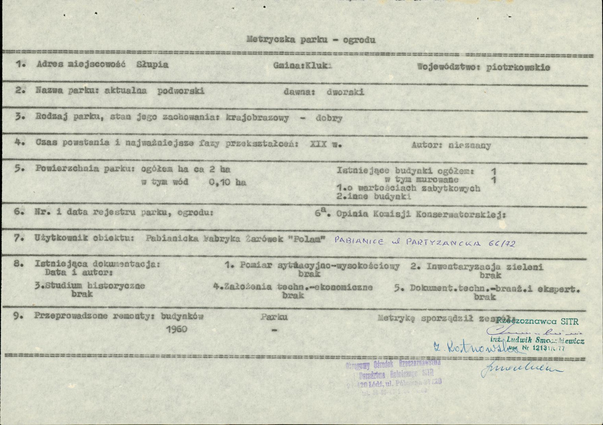 EP - Ewidencja parkowa, skan nr 8