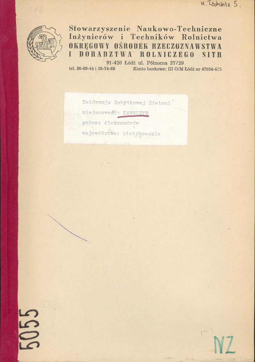 EP - Ewidencja parkowa, skan nr 1