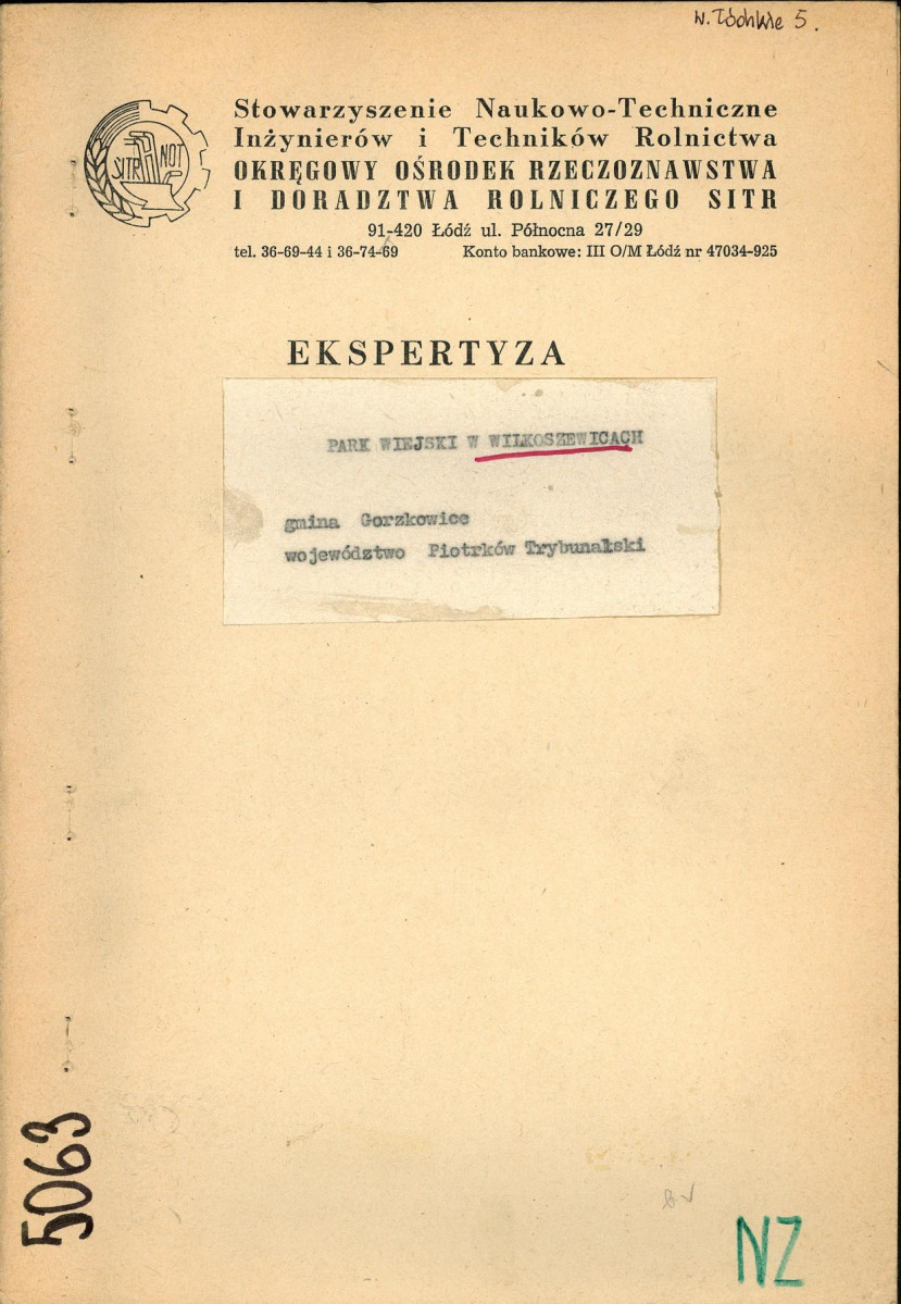 EP - Ewidencja parkowa, skan nr 1