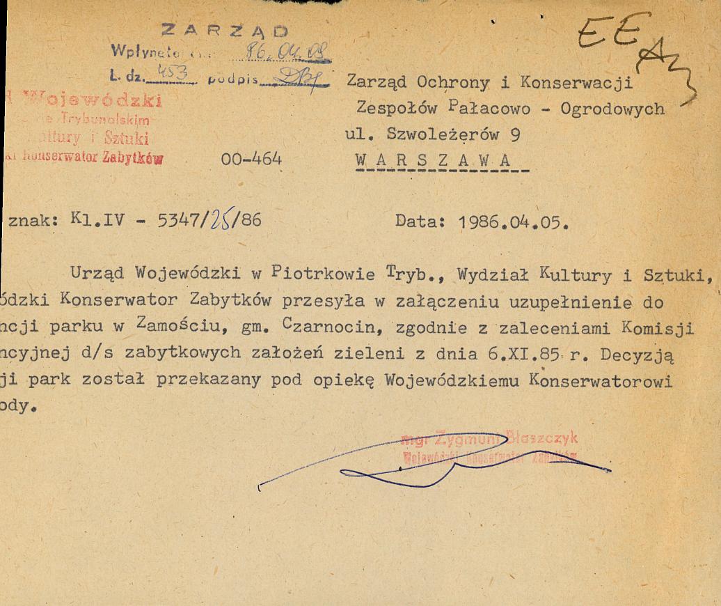 EP - Ewidencja parkowa, skan nr 3
