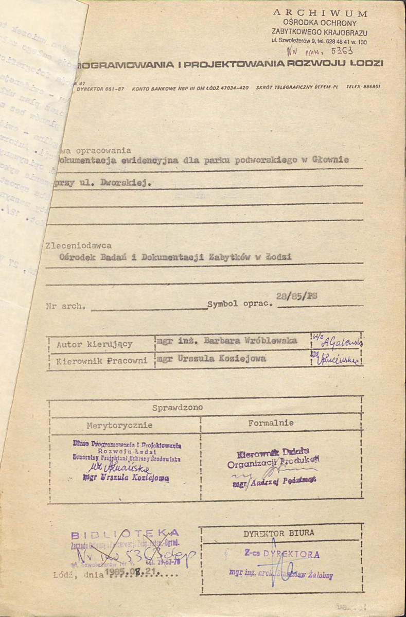 EP - Ewidencja parkowa, skan nr 6
