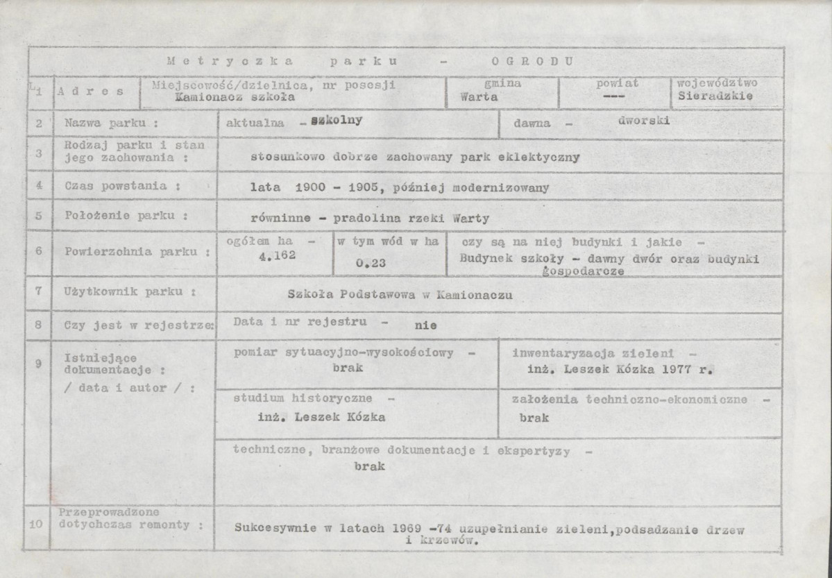 Ewidencja parkowa, skan nr 4