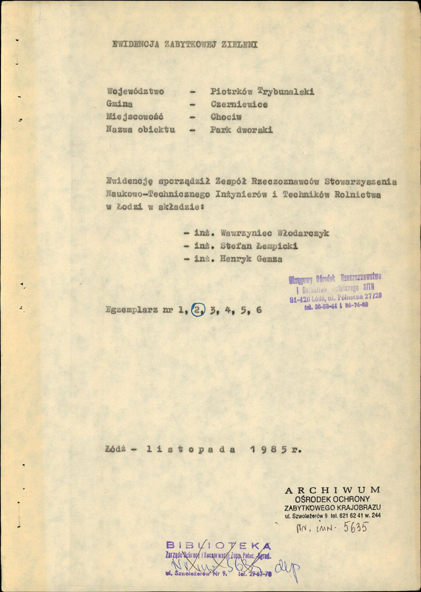 EP - Ewidencja parkowa, skan nr 3