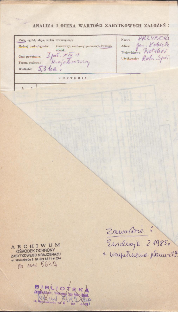 EP - Ewidencja parkowa, skan nr 2
