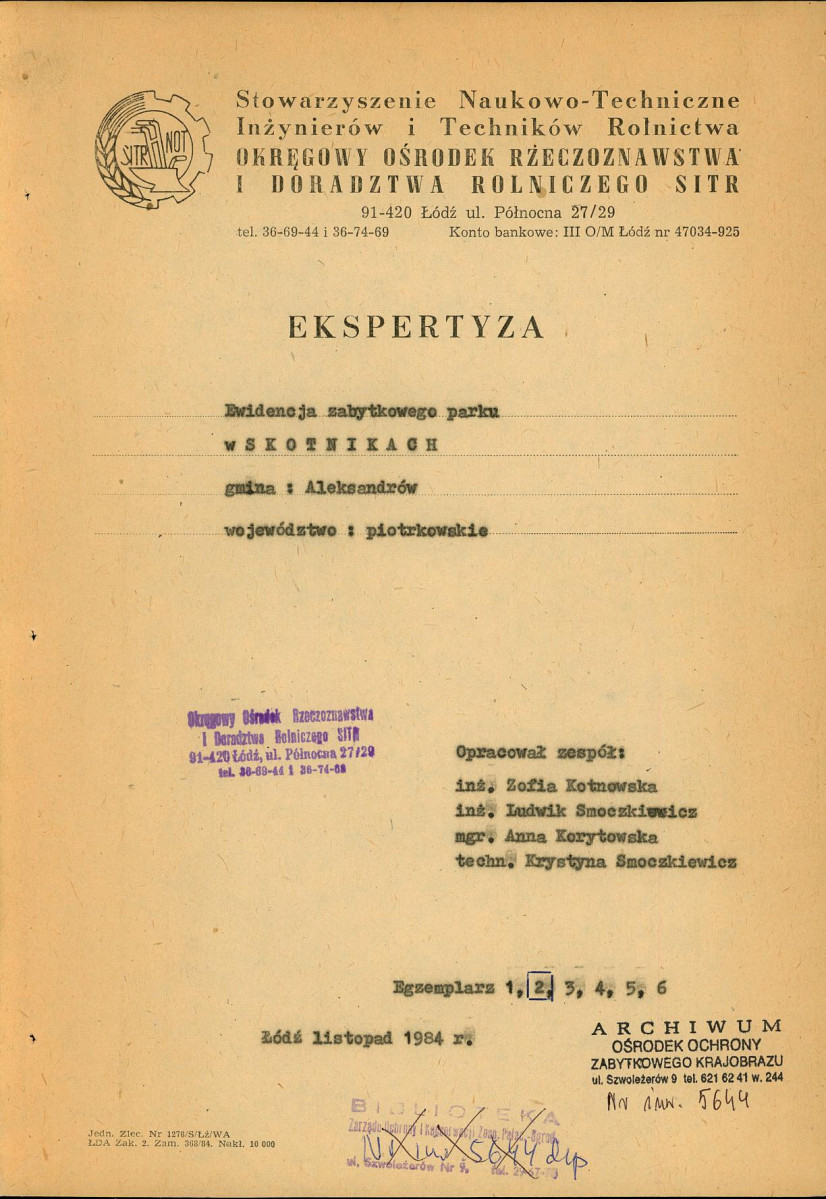 EP - Ewidencja parkowa, skan nr 4