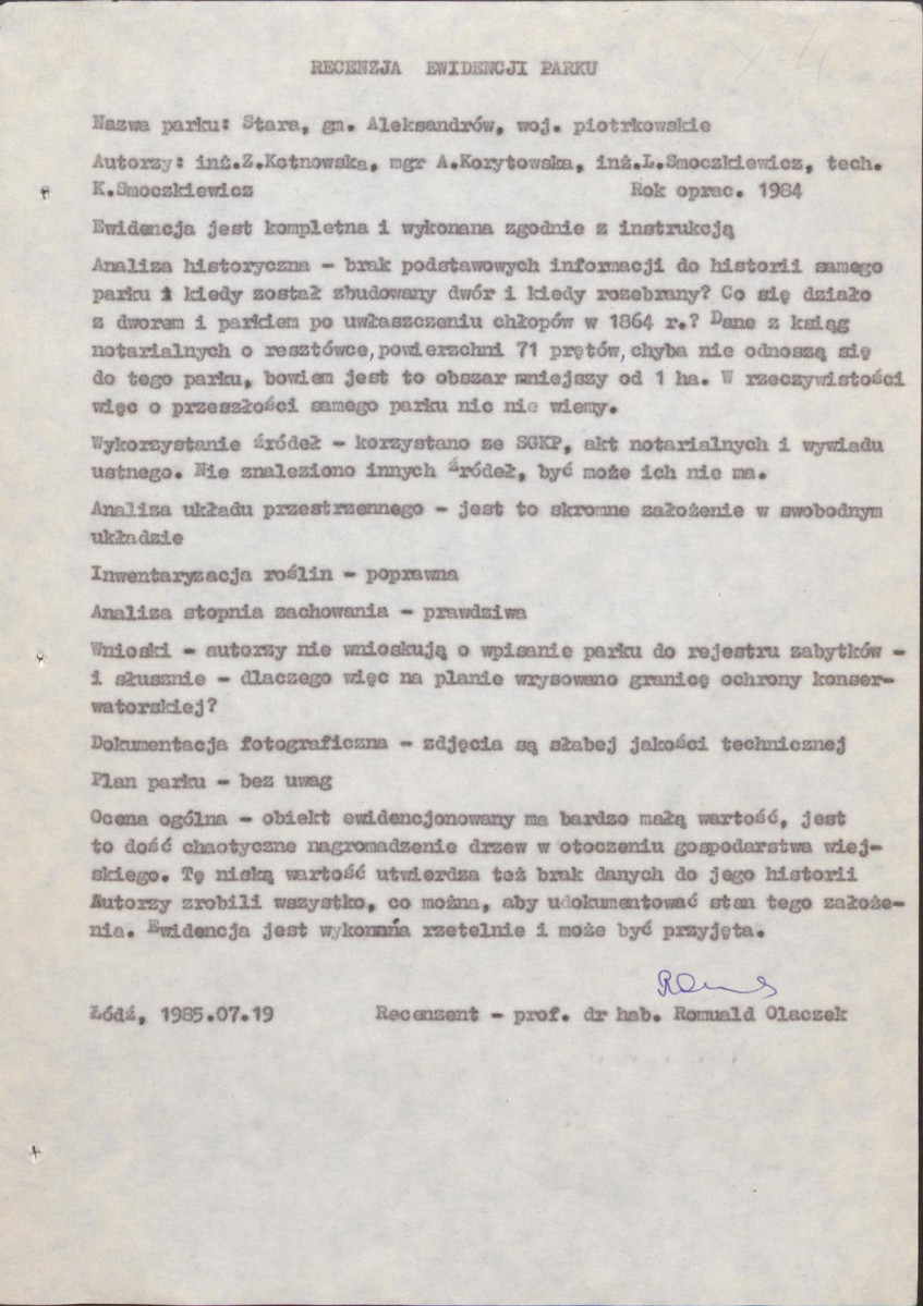 EP - Ewidencja parkowa, skan nr 5