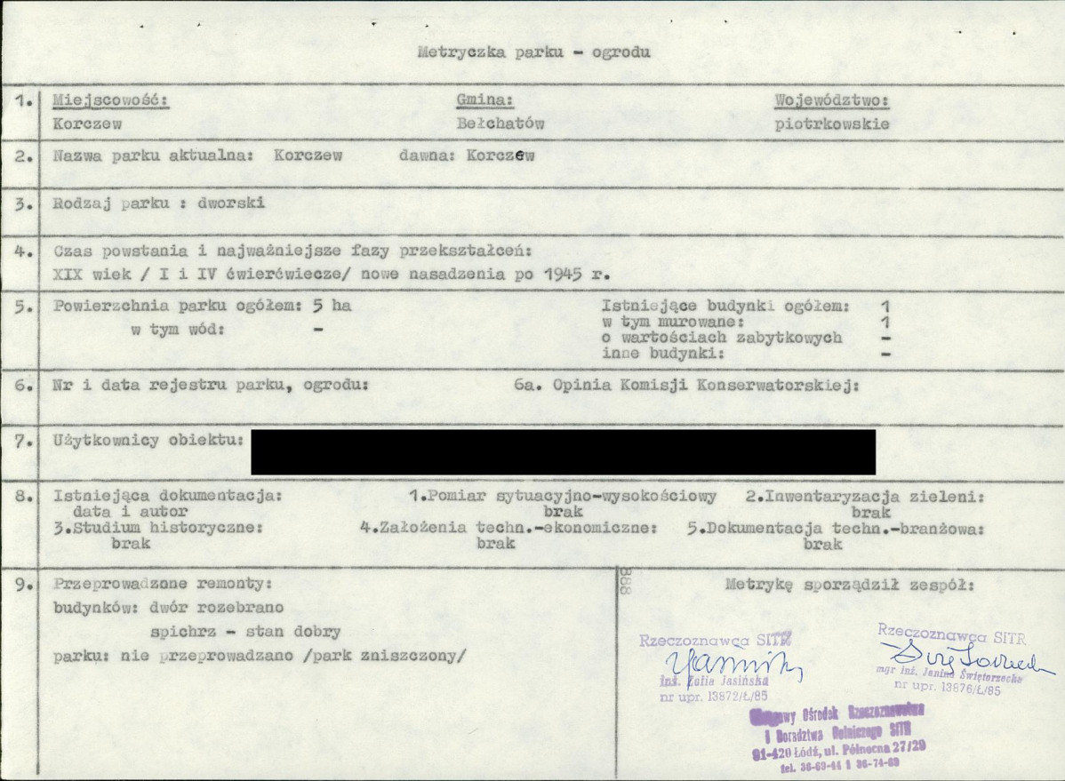 EP - Ewidencja parkowa, skan nr 8