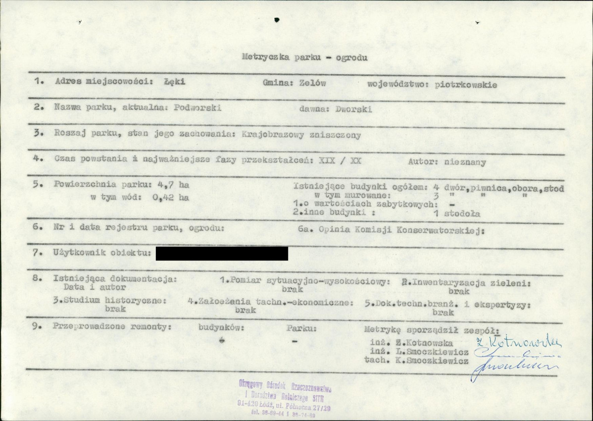 EP - Ewidencja parkowa, skan nr 7