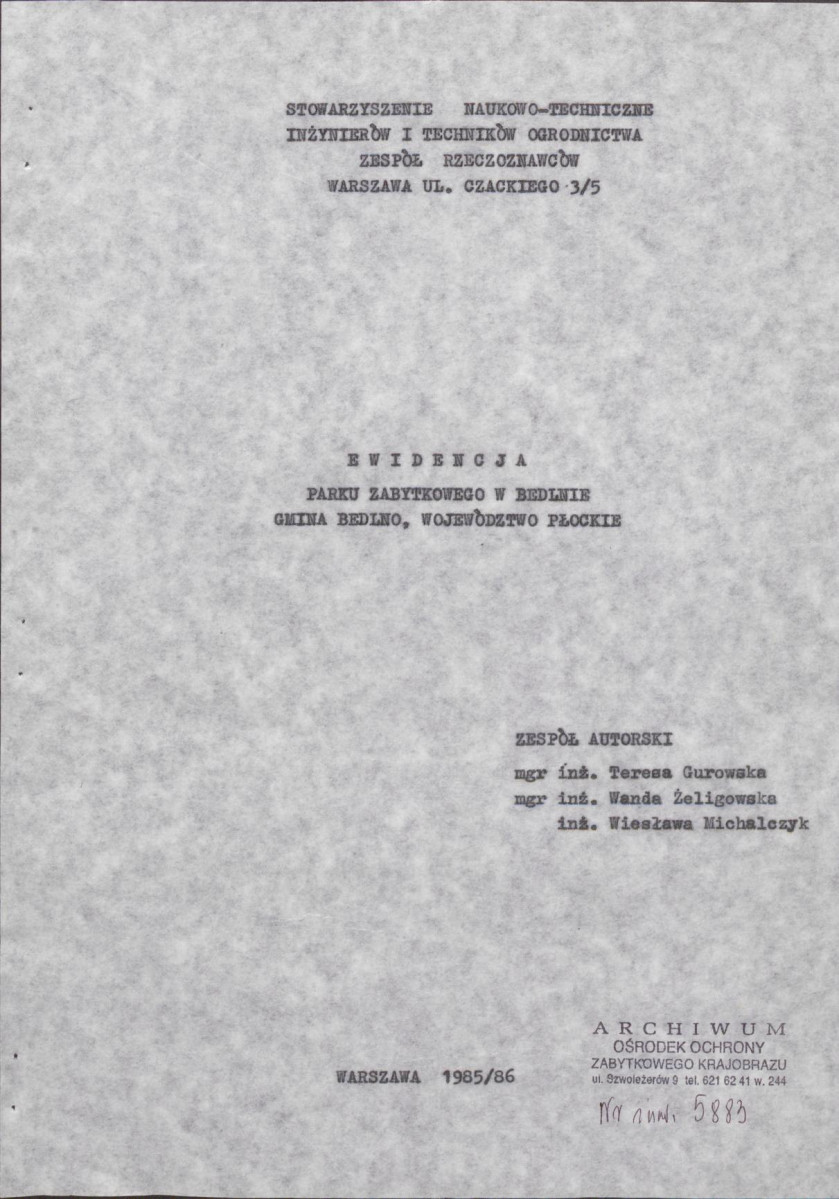 EP - Ewidencja parkowa, skan nr 5