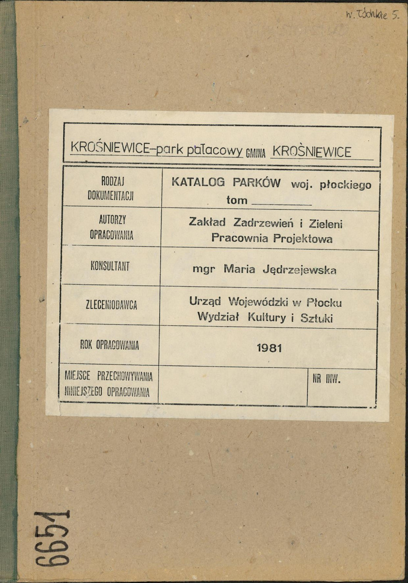 EP - Ewidencja parkowa, skan nr 1