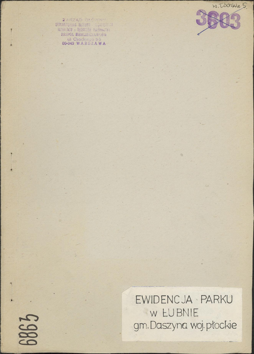 EP - Ewidencja parkowa, skan nr 1