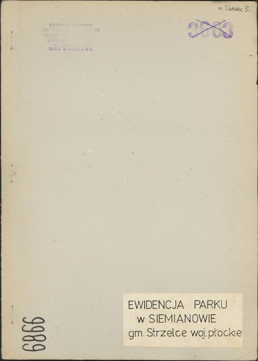 EP - Ewidencja parkowa, skan nr 1