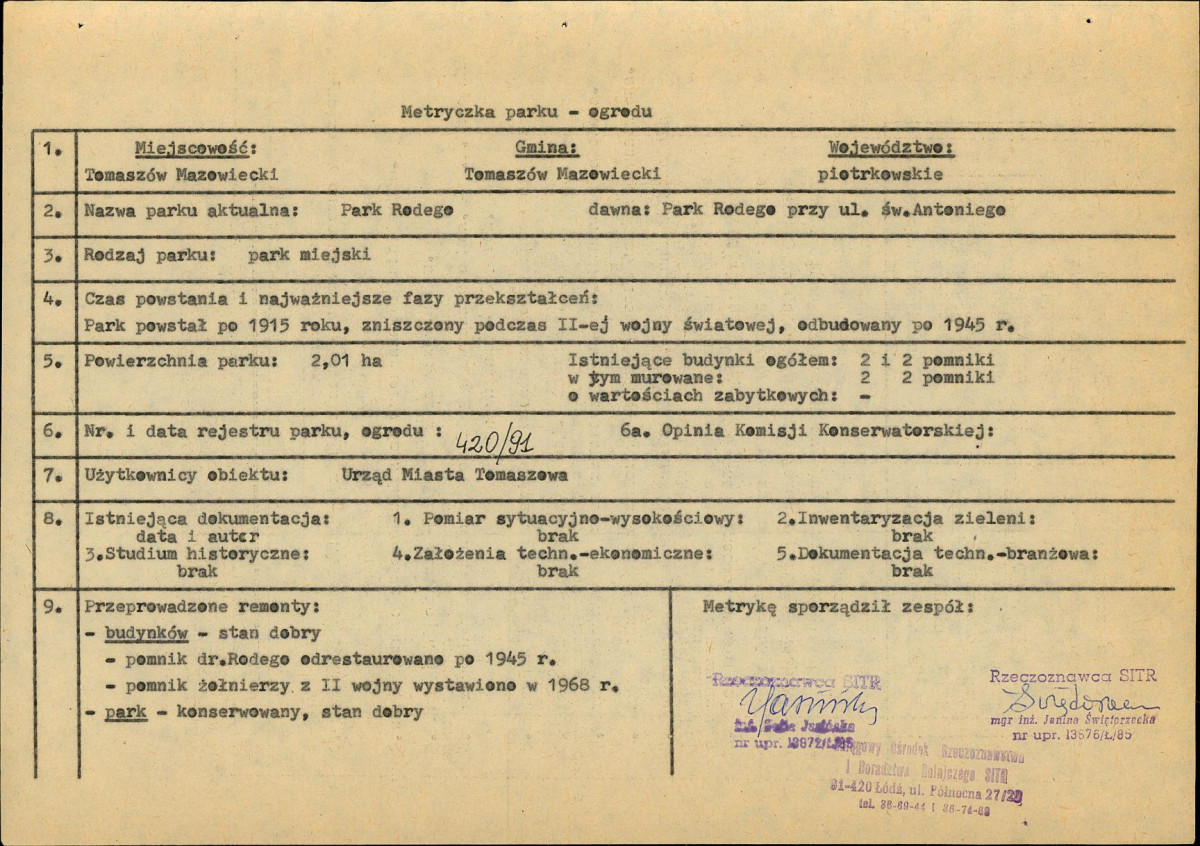 EP - Ewidencja parkowa, skan nr 7