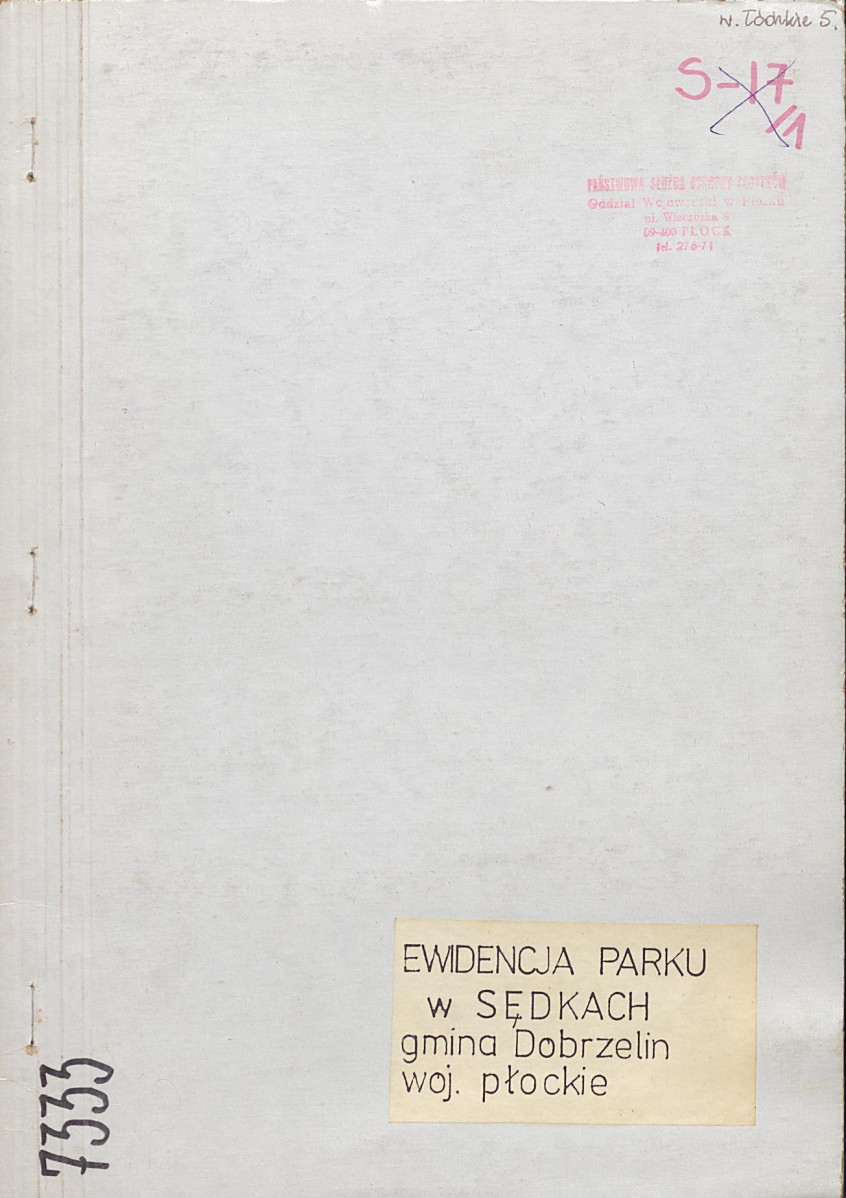 EP - Ewidencja parkowa, skan nr 1