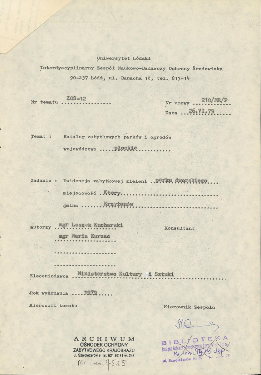 EP - Ewidencja parkowa, skan nr 4