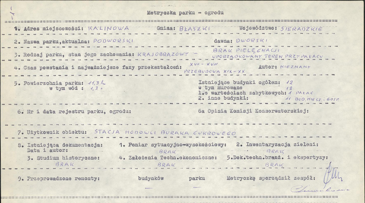 EP - Ewidencja parkowa, skan nr 8