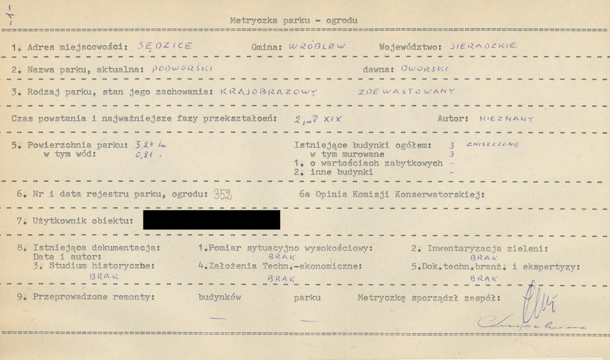 EP - Ewidencja parkowa, skan nr 8