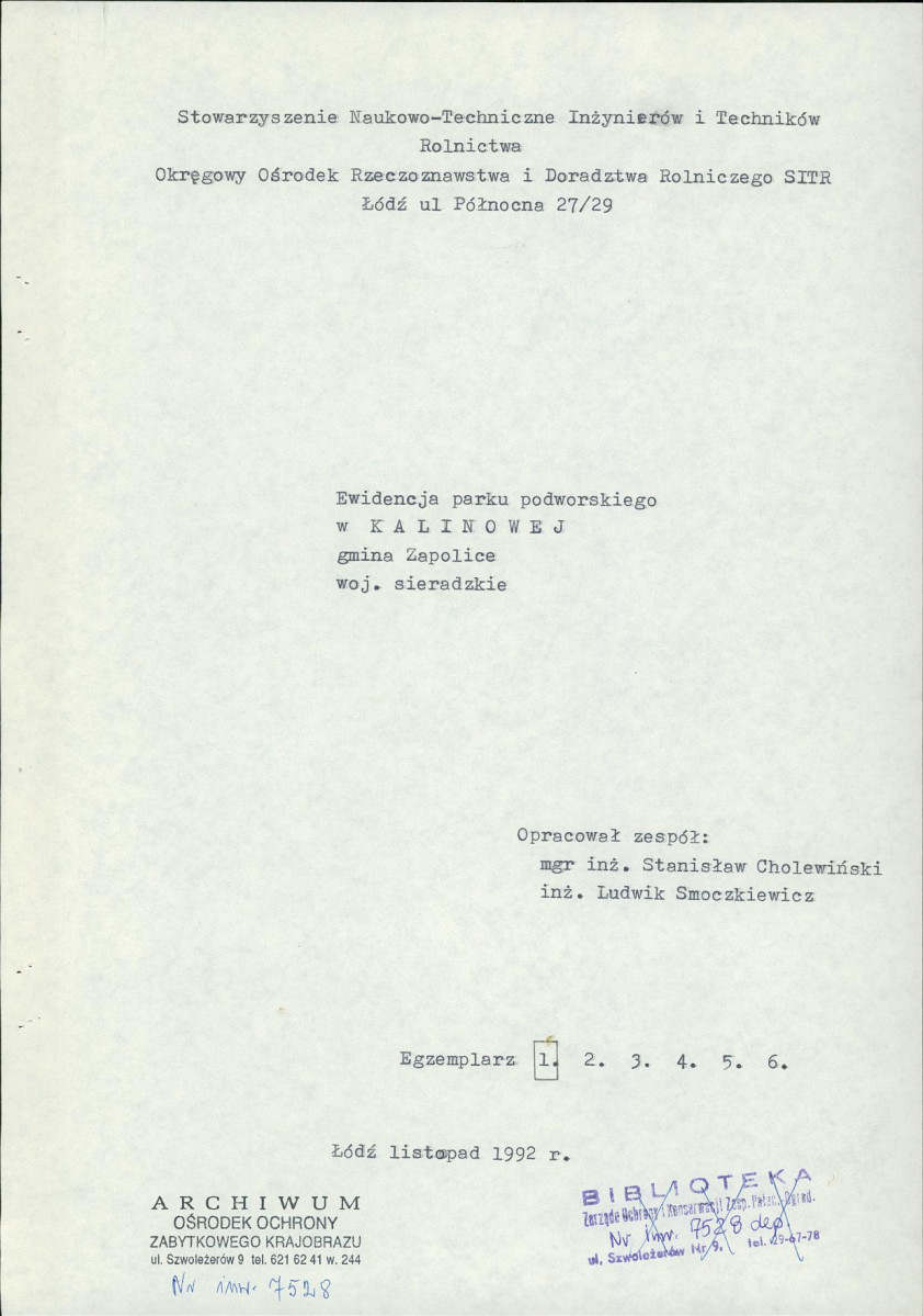 EP - Ewidencja parkowa, skan nr 5