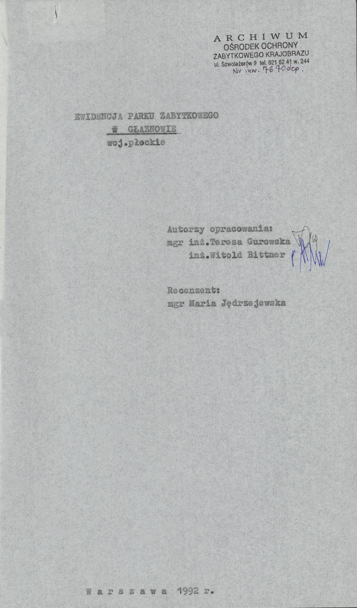 EP - Ewidencja parkowa, skan nr 5