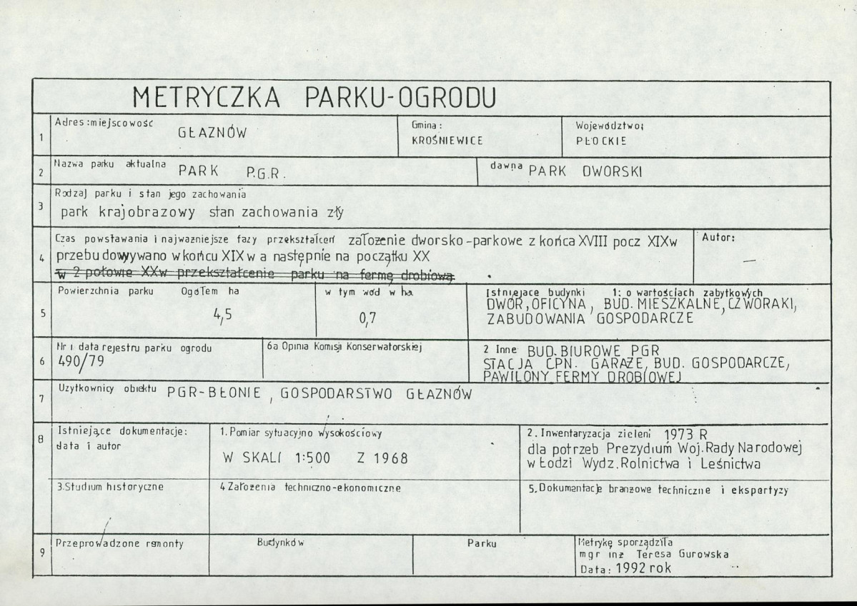 EP - Ewidencja parkowa, skan nr 7