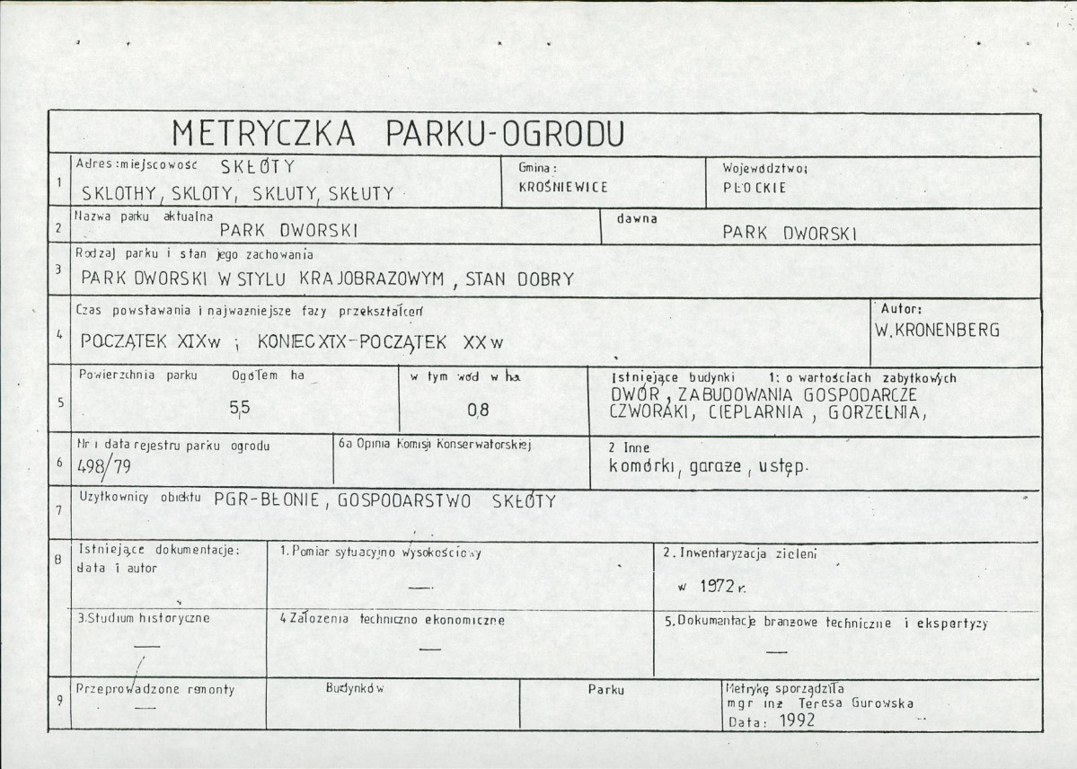 EP - Ewidencja parkowa, skan nr 7