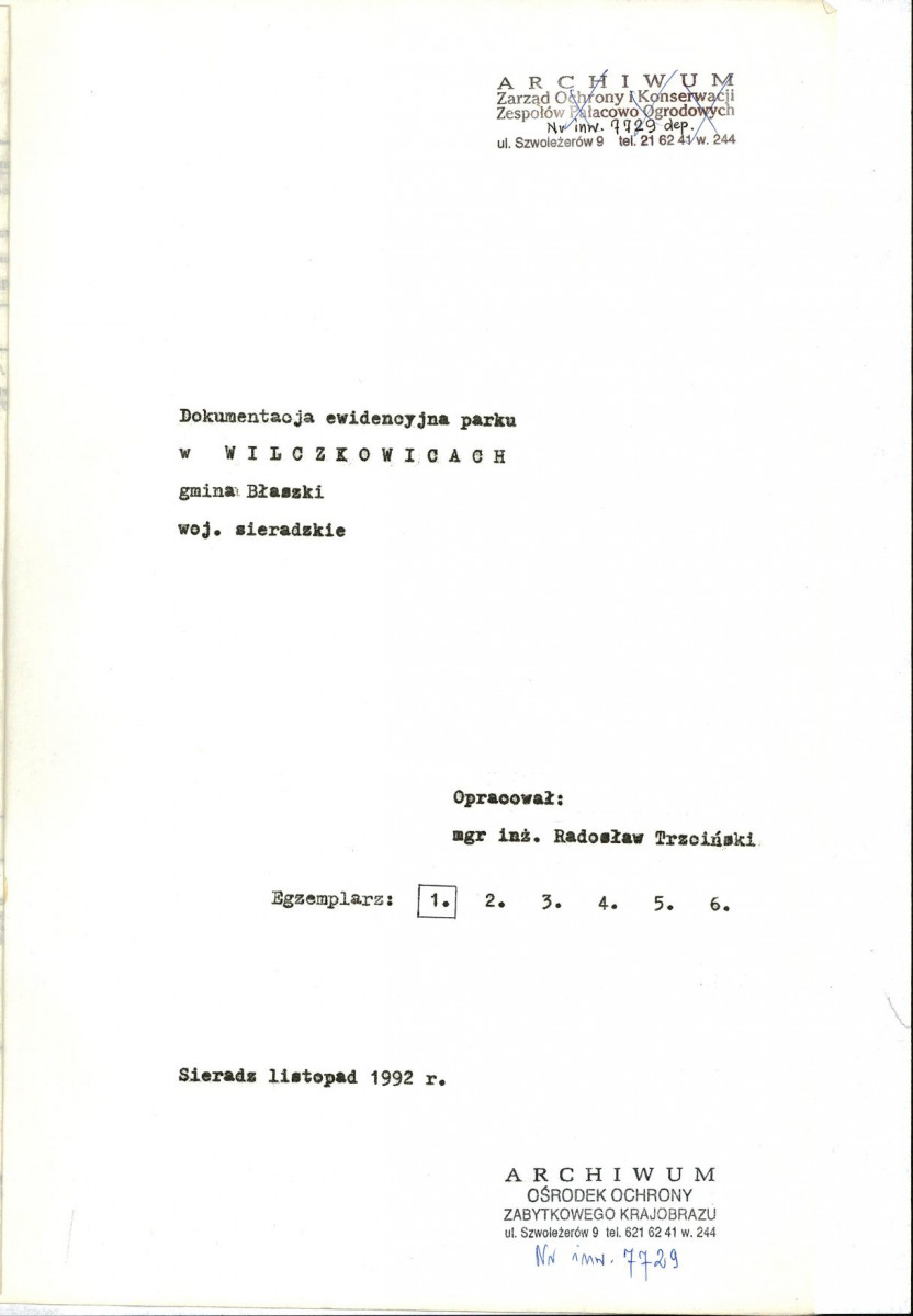 EP - Ewidencja parkowa, skan nr 3