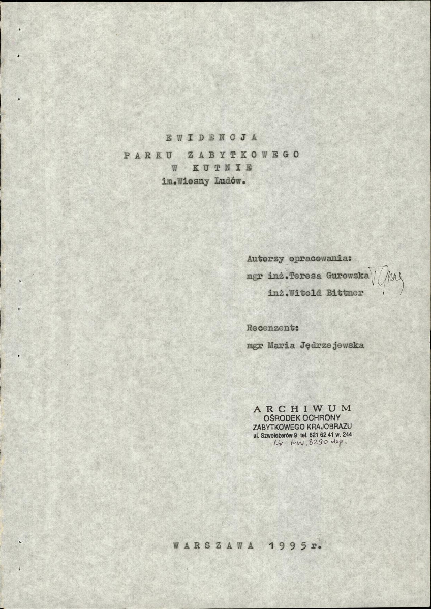 EP - Ewidencja parkowa, skan nr 5