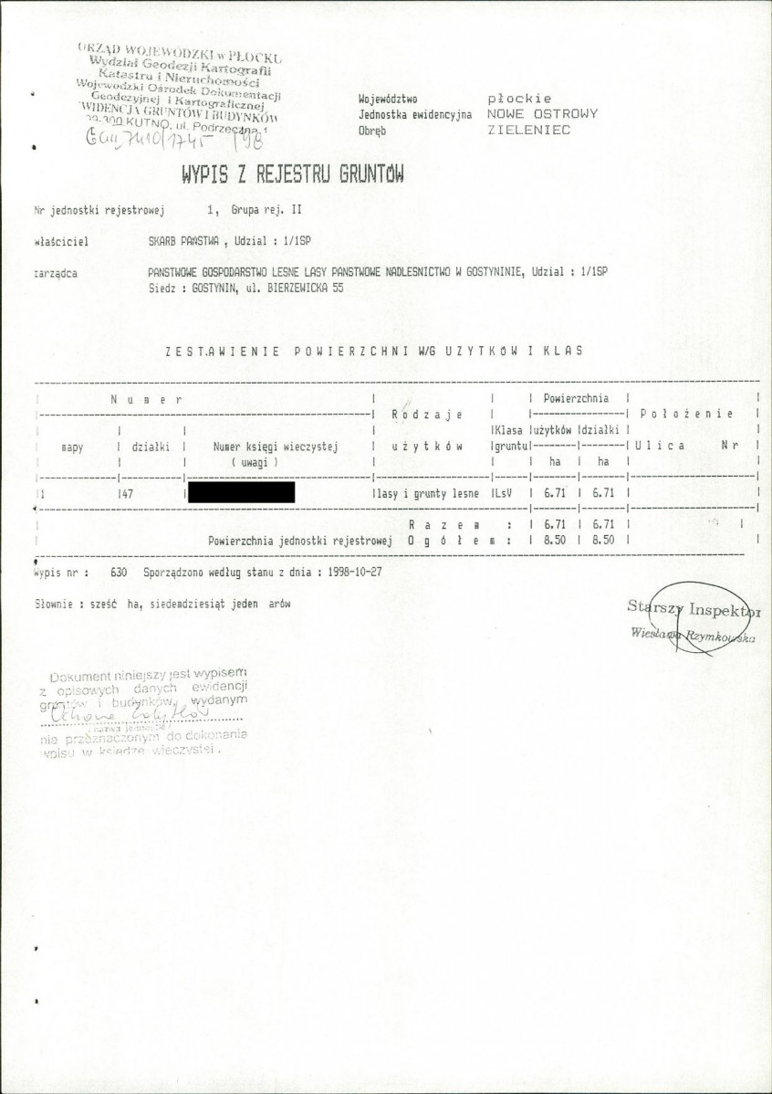 EP - Ewidencja parkowa, skan nr 16