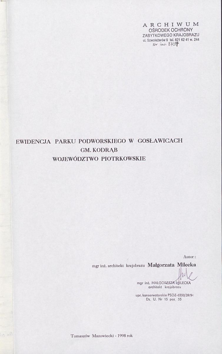 EP - Ewidencja parkowa, skan nr 4