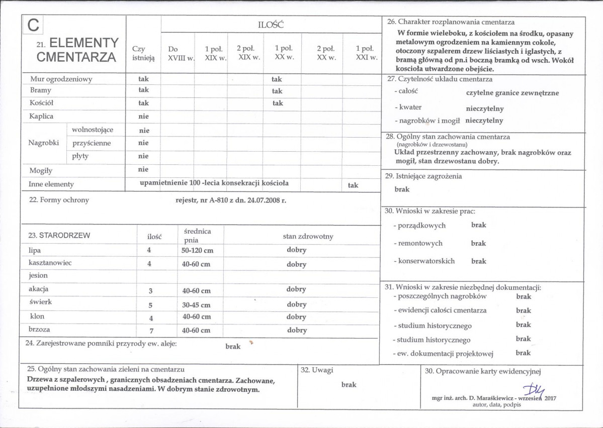 Karta cmentarza, skan nr 2