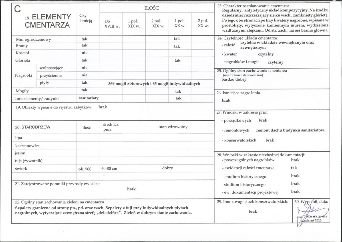 KC - Karta cmentarza, skan nr 2