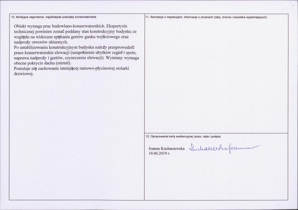 KEZN - Karta obiektu niewpisanego do rejestru, skan nr 2