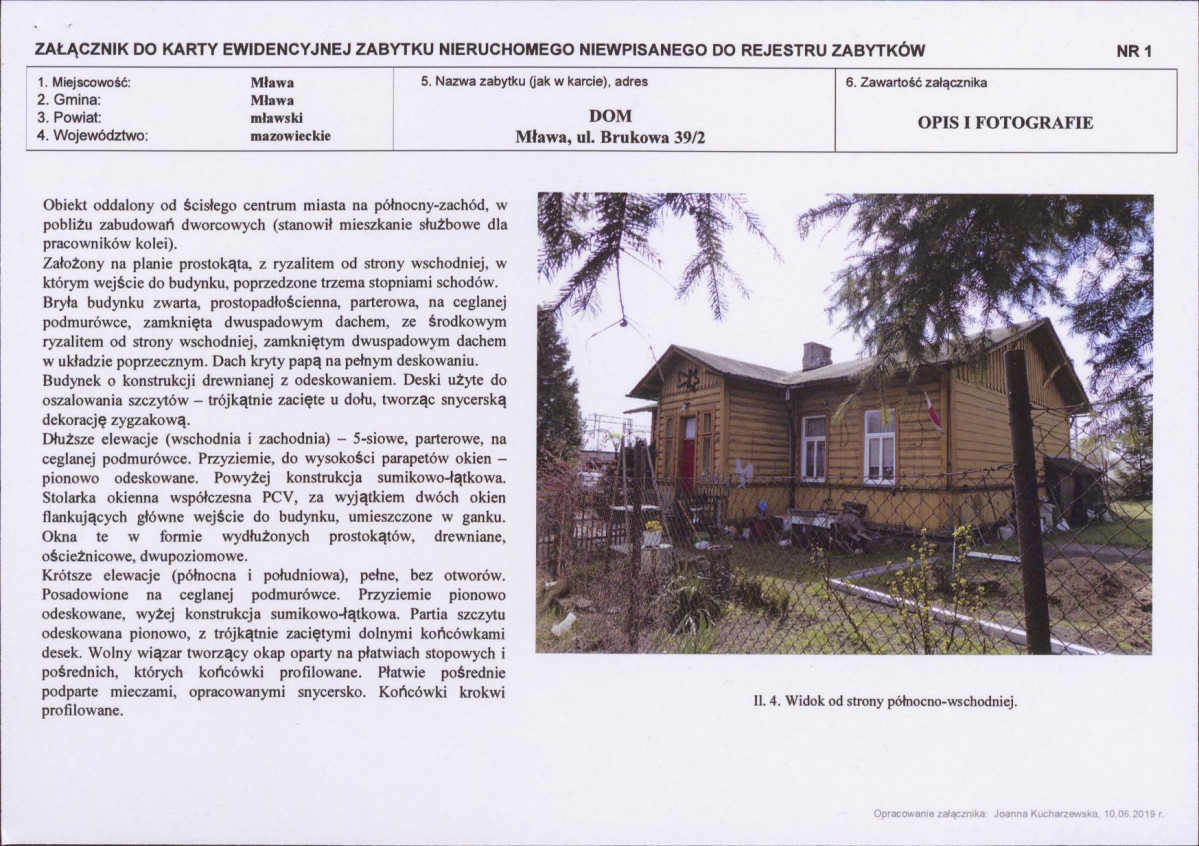 Karta obiektu niewpisanego do rejestru, skan nr 3