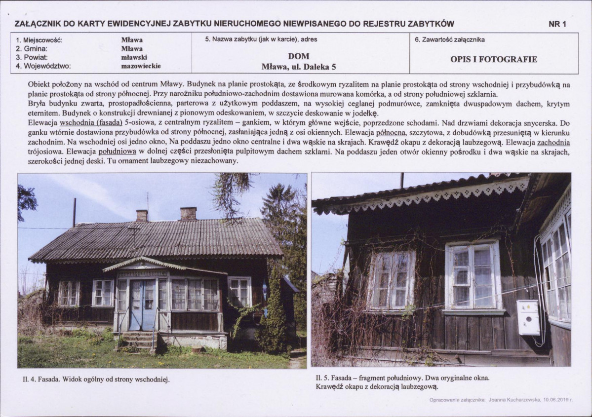 Karta obiektu niewpisanego do rejestru, skan nr 3
