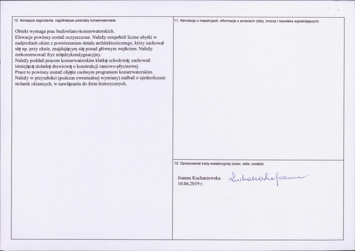 KEZN - Karta obiektu niewpisanego do rejestru, skan nr 2