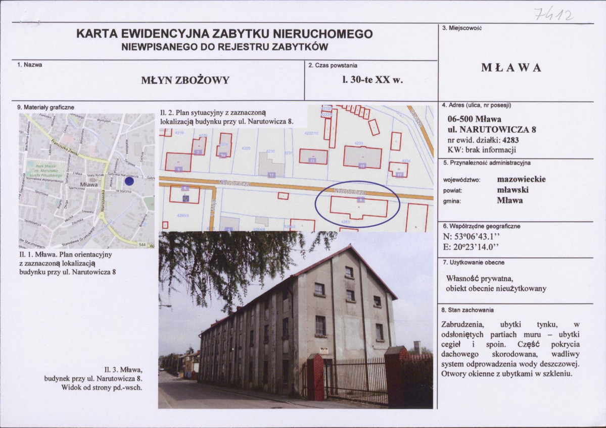 KEZN - Karta obiektu niewpisanego do rejestru, skan nr 1
