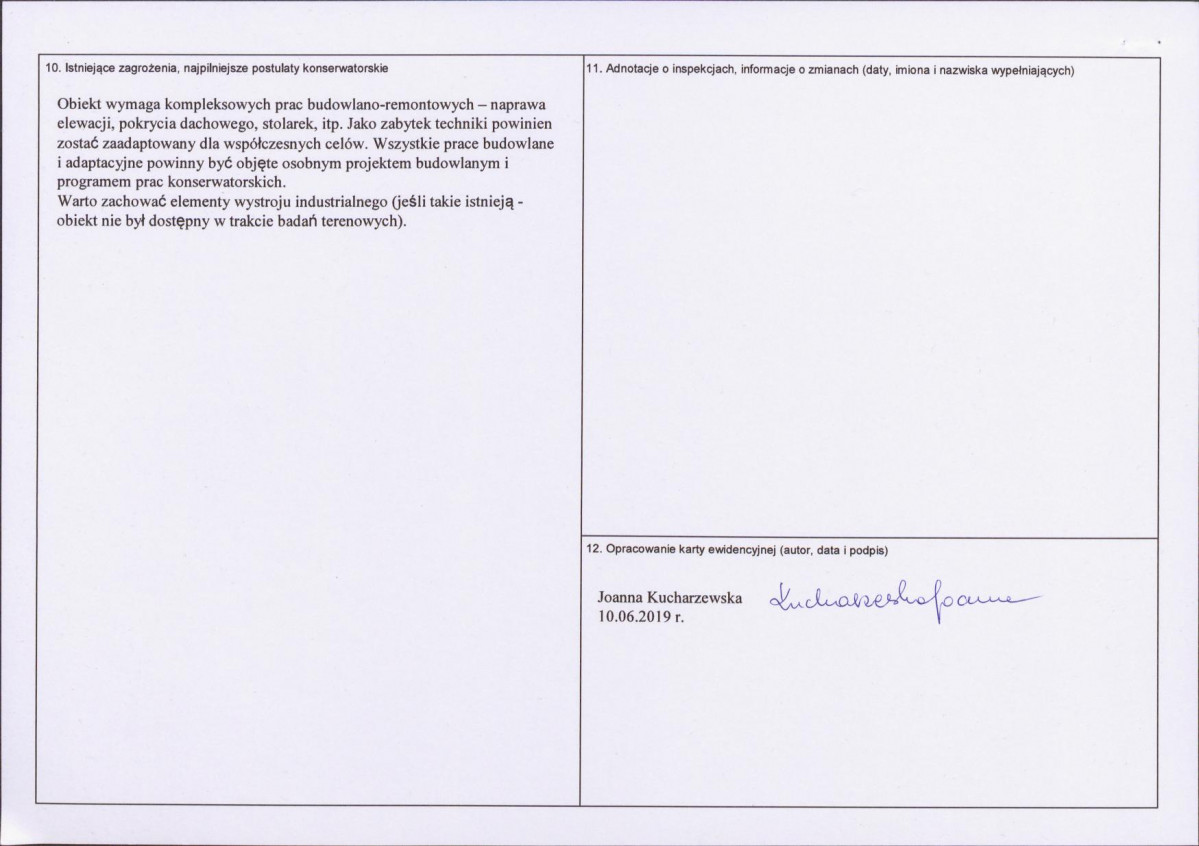 KEZN - Karta obiektu niewpisanego do rejestru, skan nr 2