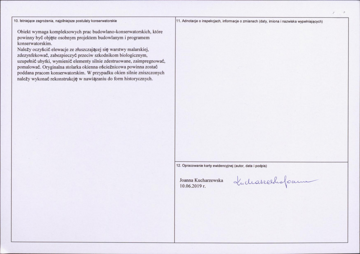 KEZN - Karta obiektu niewpisanego do rejestru, skan nr 2