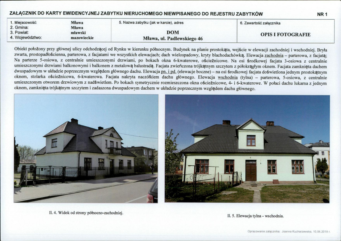 Karta obiektu niewpisanego do rejestru, skan nr 3