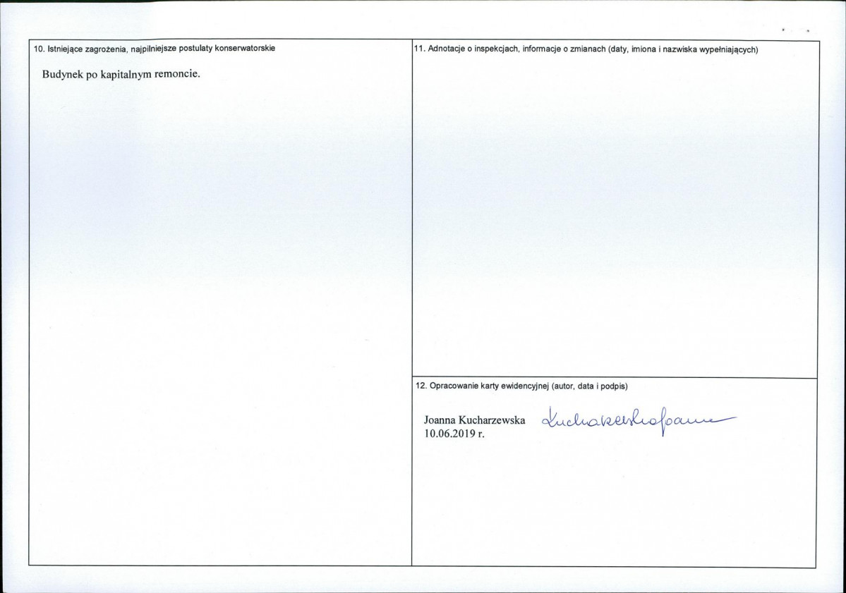 Karta obiektu niewpisanego do rejestru, skan nr 2