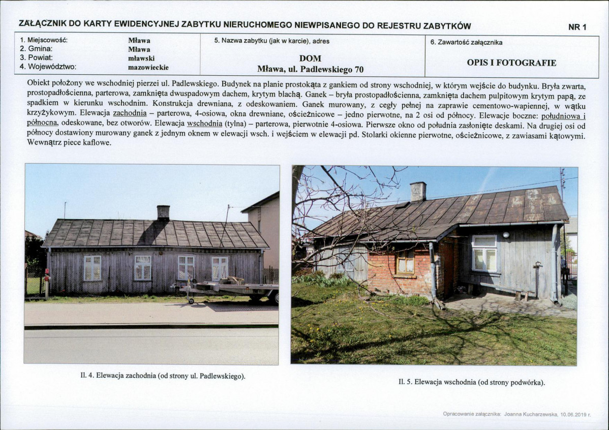 Karta obiektu niewpisanego do rejestru, skan nr 3