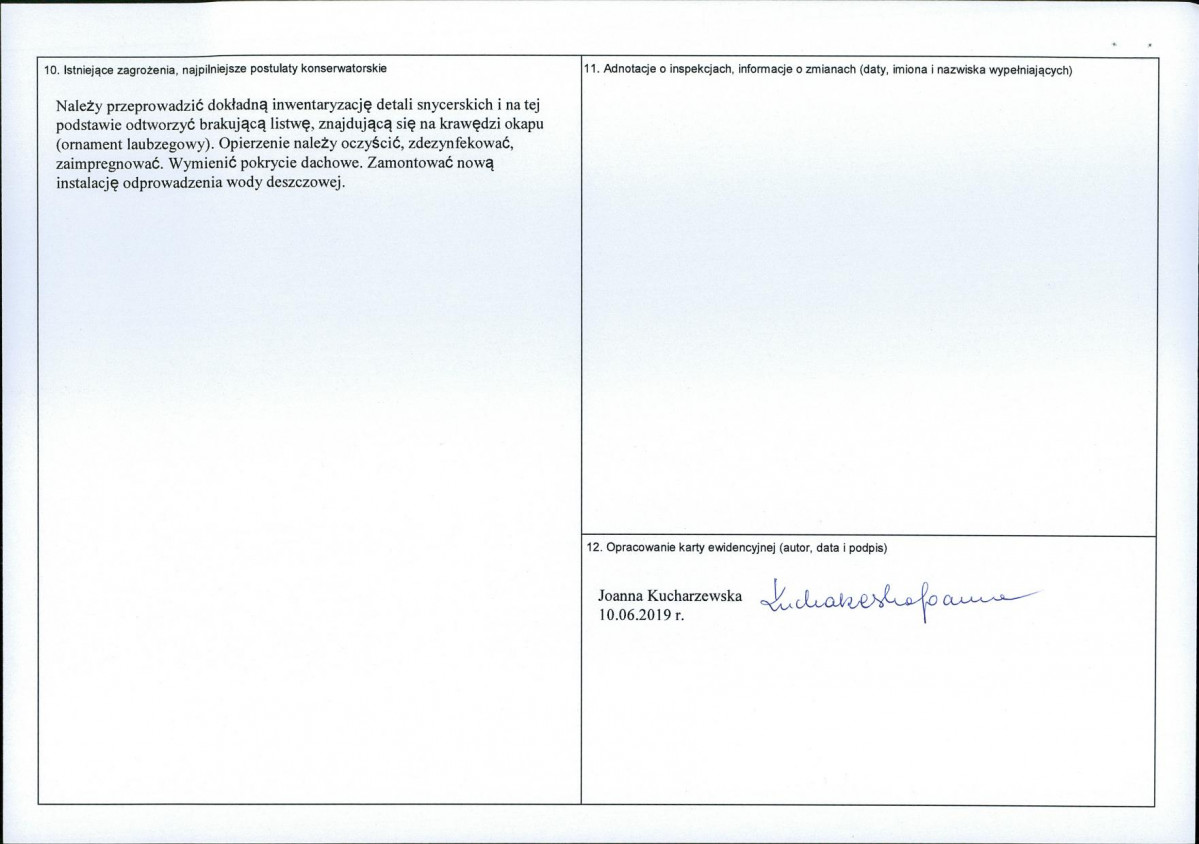Karta obiektu niewpisanego do rejestru, skan nr 2