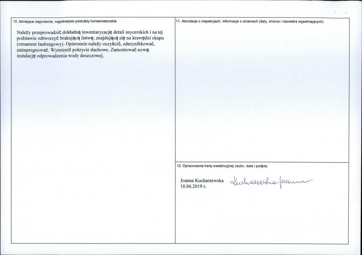 Karta obiektu niewpisanego do rejestru, skan nr 2