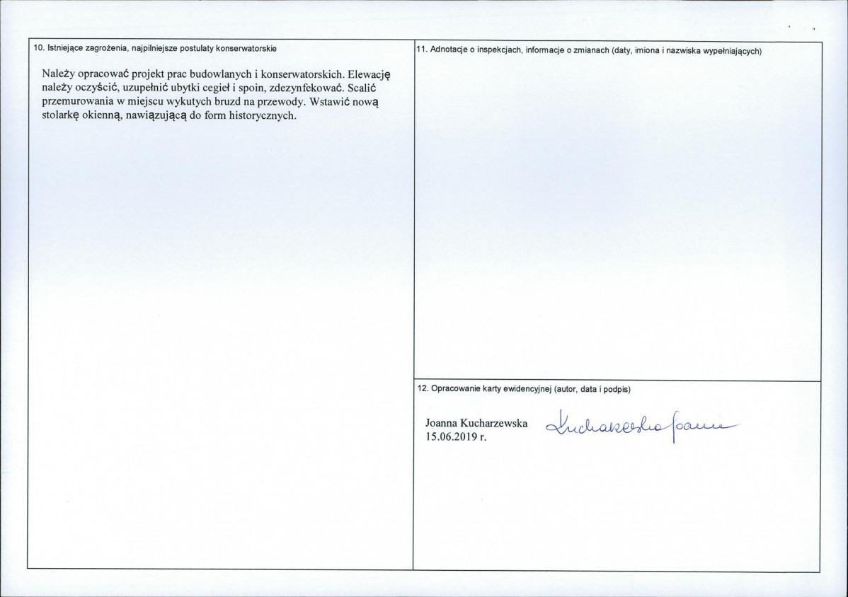 KEZN - Karta obiektu niewpisanego do rejestru, skan nr 2
