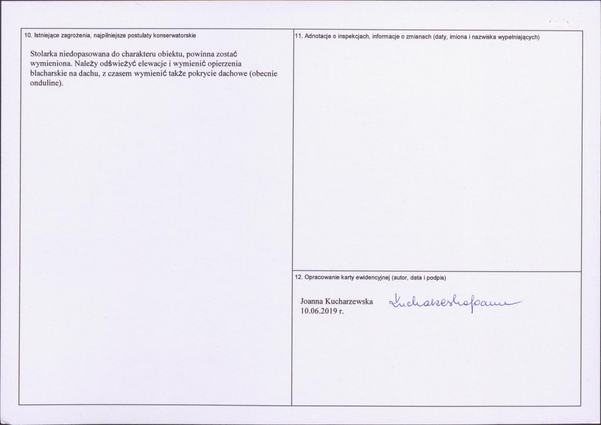 KEZN - Karta obiektu niewpisanego do rejestru, skan nr 2