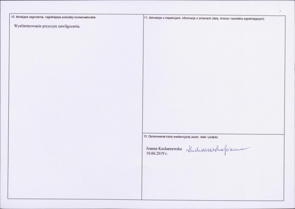 Karta obiektu niewpisanego do rejestru, skan nr 2