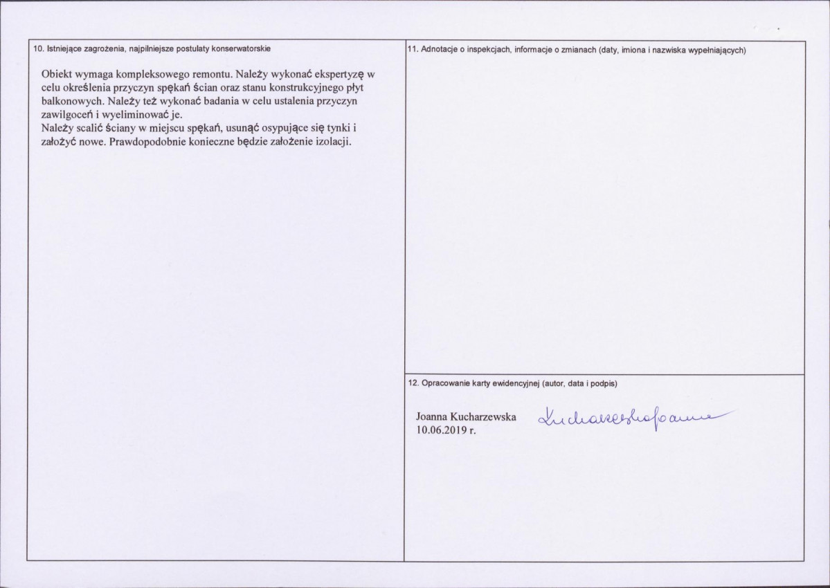 Karta obiektu niewpisanego do rejestru, skan nr 2