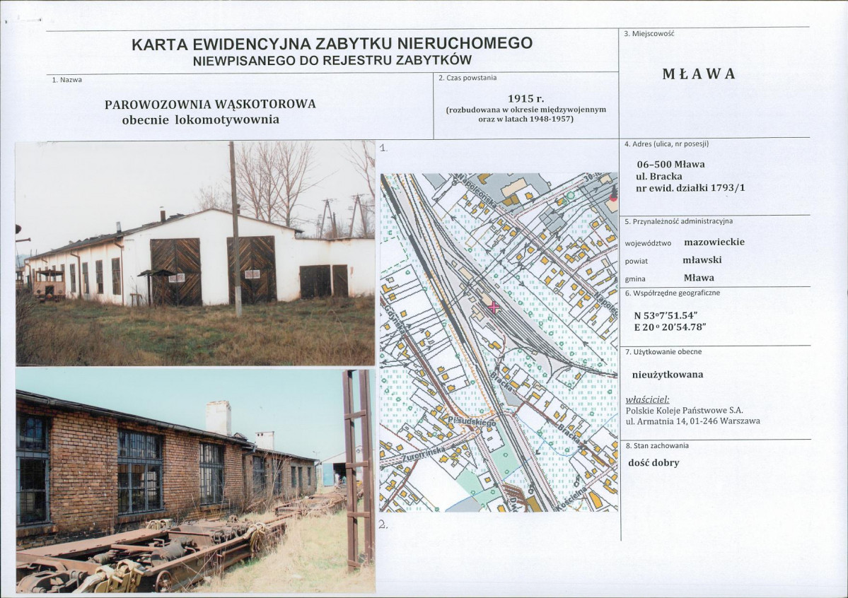 Karta obiektu niewpisanego do rejestru, skan nr 1